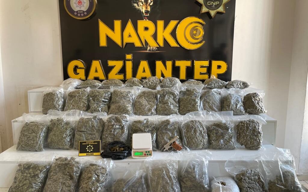 Gaziantep’te uyuşturucu operasyonunda 2 zanlı yakalandı